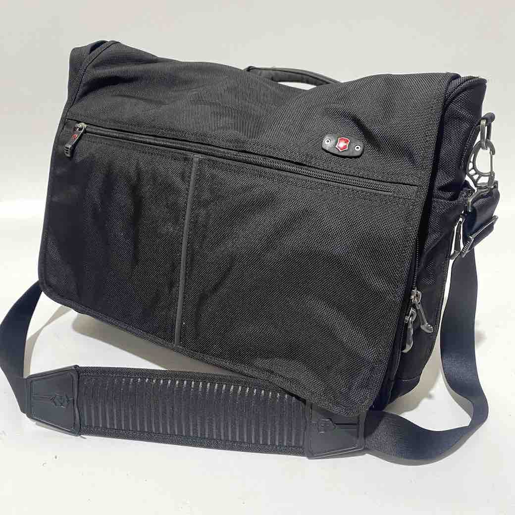 BAG, Shoulder Bag - Black Canvas Swiss Army